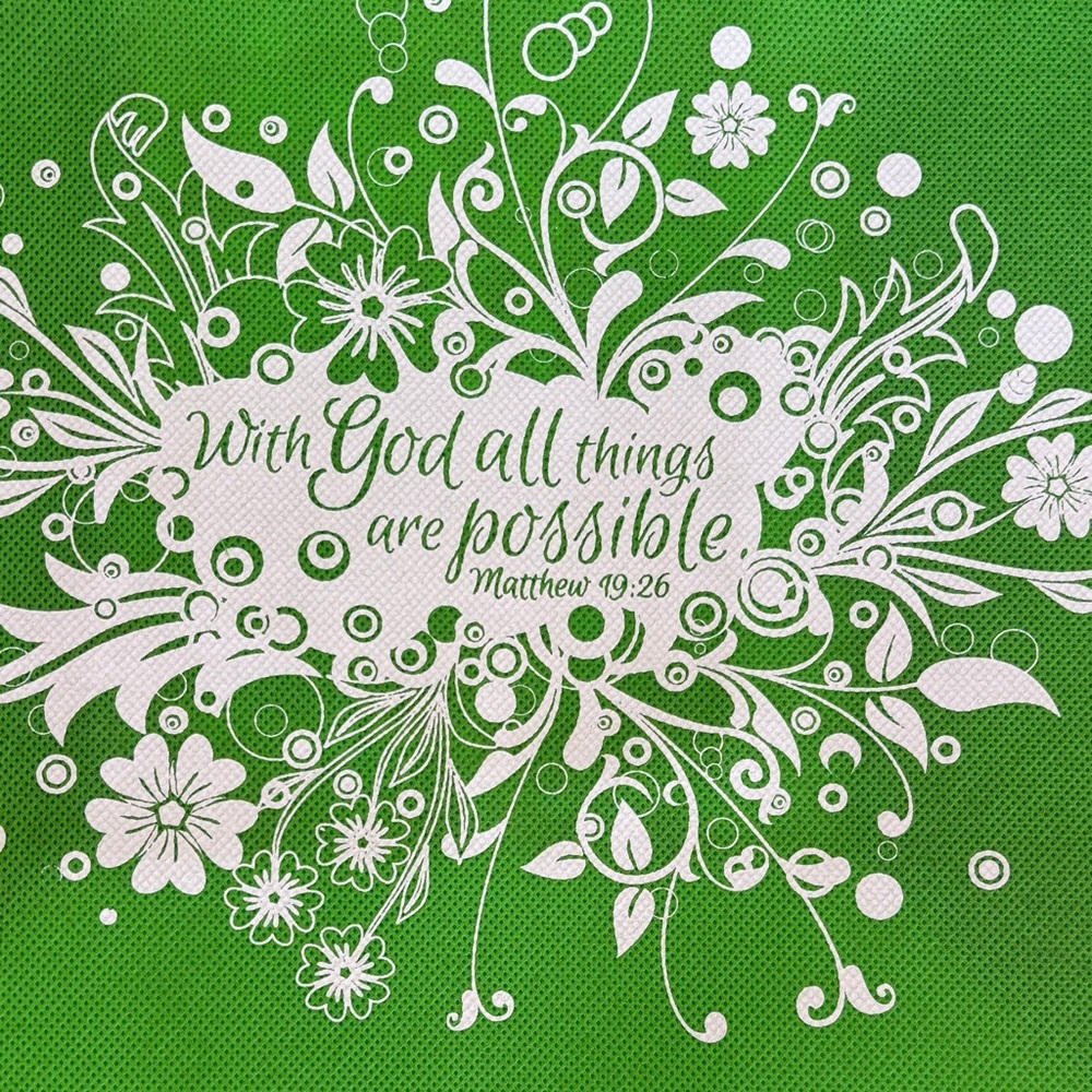 NWT 3 Inspirational Quote Tote Bags - Green, Pink, Blue - Picture 9 of 9